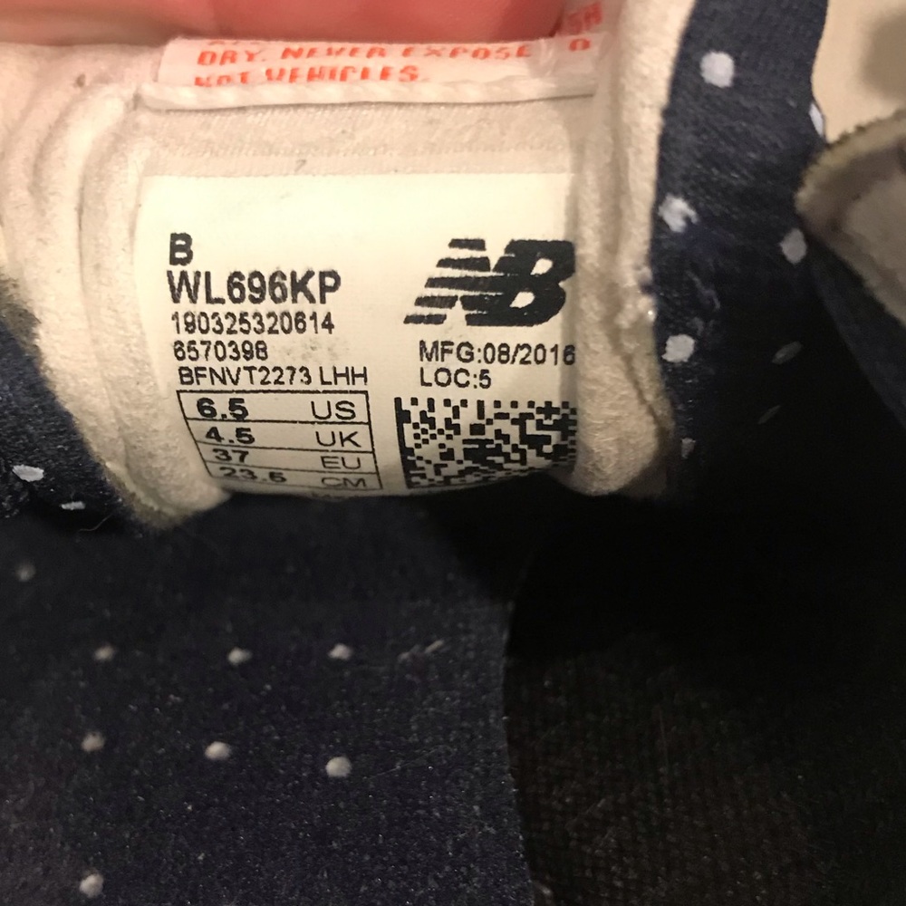New Balance Navy Polka Dot Tennis Shoes - Picture 5 of 5